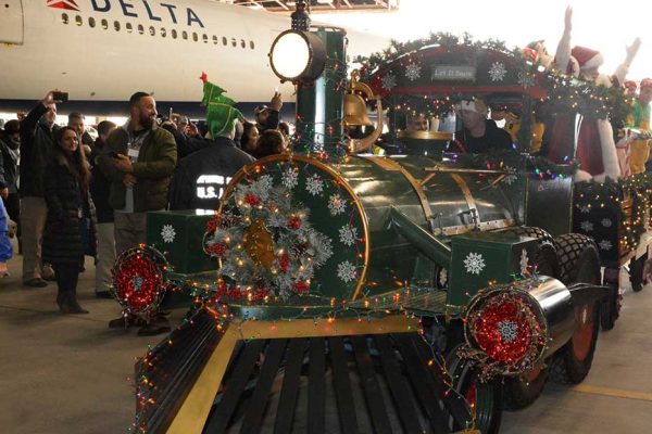 Santa's welcome train at Operation Santa Claus event