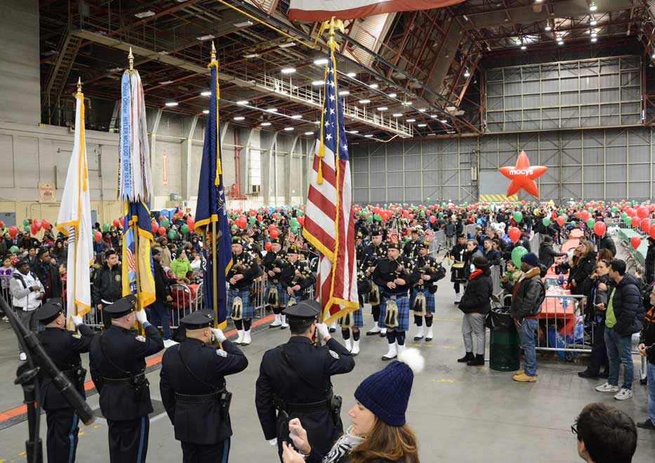 View of JFK International Airport hanger during Operation Santa Claus event